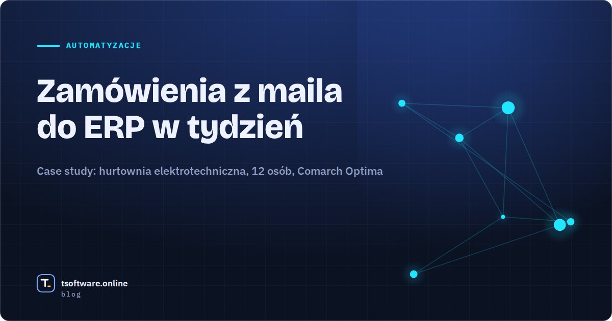 Okładka: Zamówienia z maila do ERP w tydzień